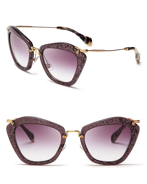 miu miu glitter noir cat eye sunglasses|Women's Eyewear & Sunglasses .